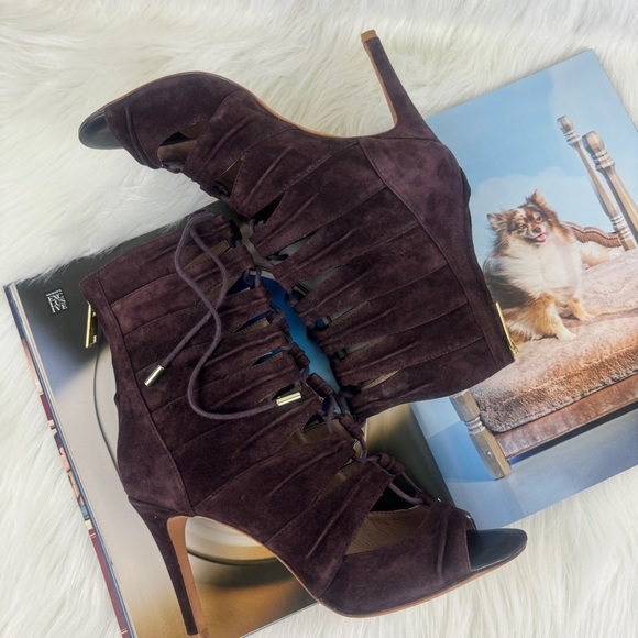 Women's Joie Anja Open Toe Suede Lace Up Gladiator Sandal EU Size 38 Brown - Picture 4 of 16